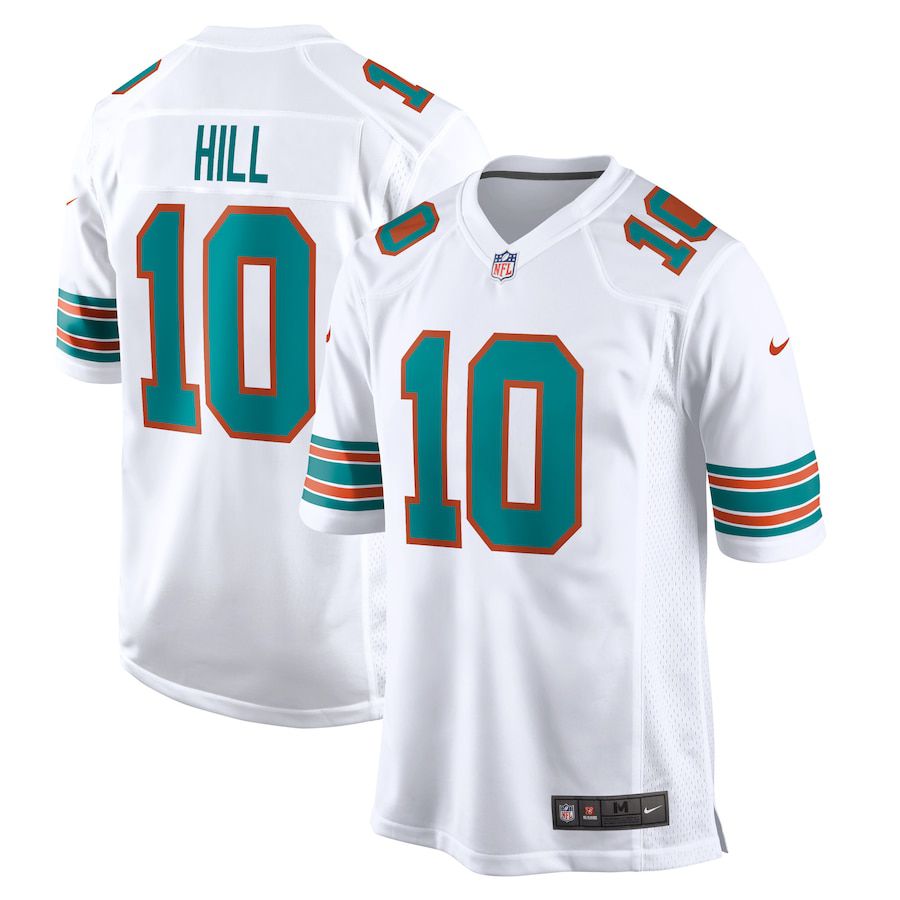 Men Miami Dolphins 10 Tyreek Hill Nike White Alternate Game NFL Jersey